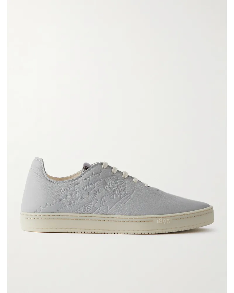 Berluti Eden Sneakers aus Leder mit Scritto-Muster Grau