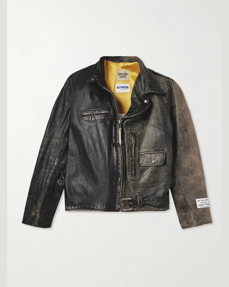 GALLERY DEPT. Lederjacke in Distressed-Optik Schwarz