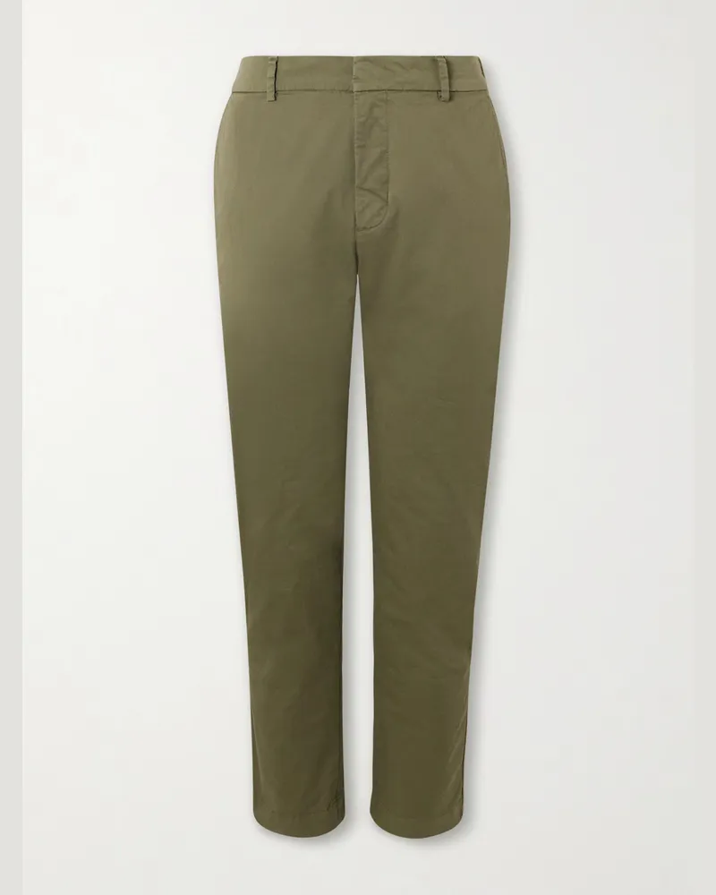 BARENA Tapered Stretch-Cotton Gabardine Trousers Green