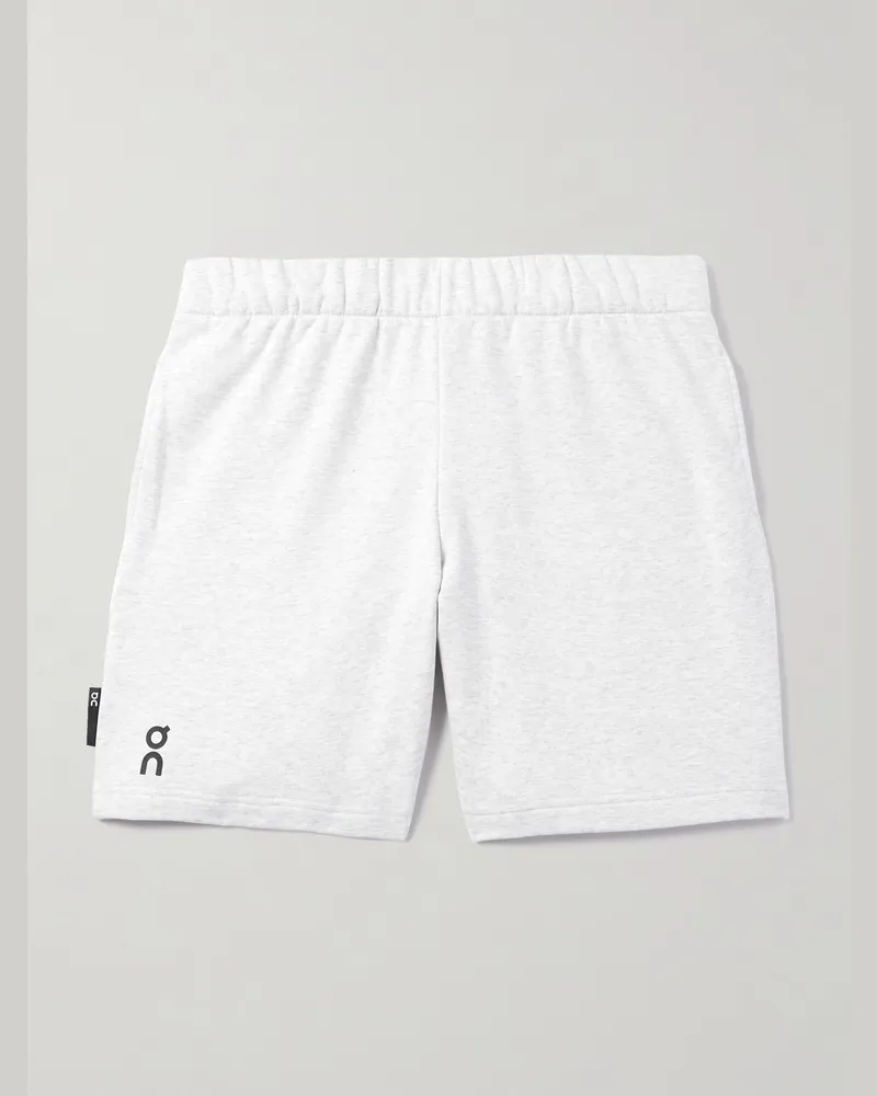 ON Club gerade geschnittene Shorts aus Jersey aus einer Baumwollmischung mit Logoprint Grau