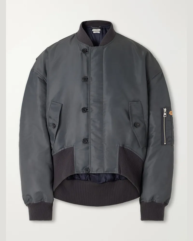 J.W.Anderson Rib-Trimmed Shell Bomber Jacket Gray