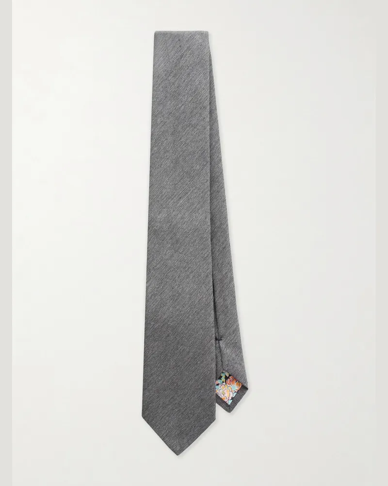 Paul Smith 8cm Silk and Wool-Blend Tie Gray