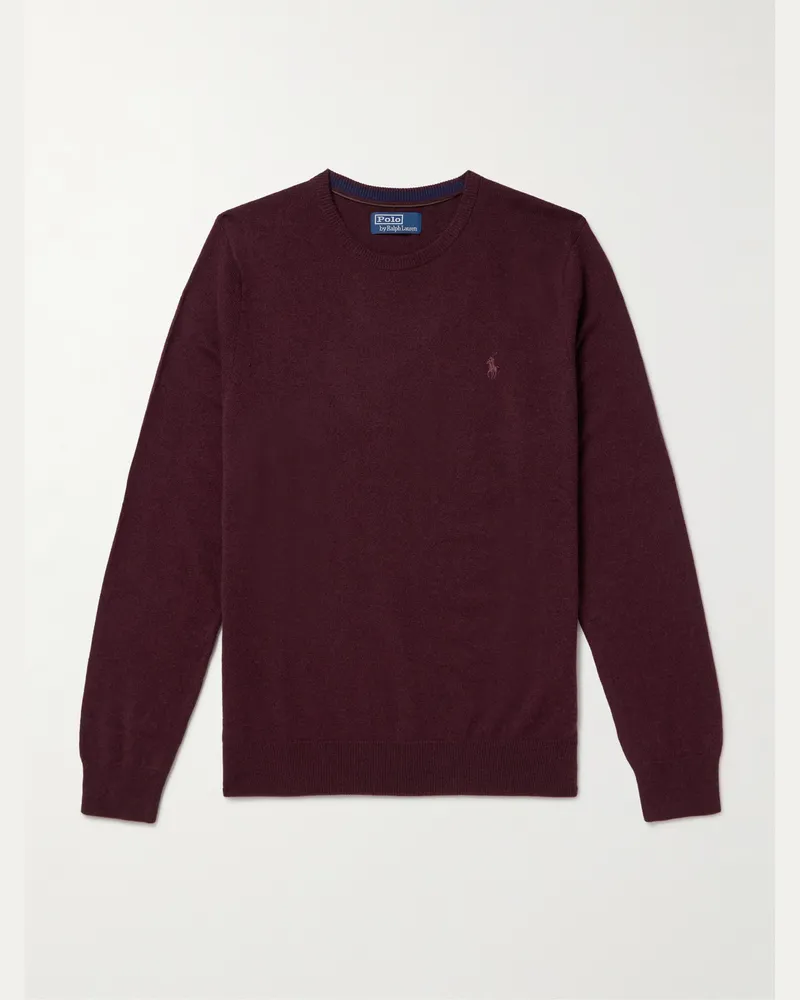 Ralph Lauren Pullover aus Wolle mit Logostickerei Burgunder