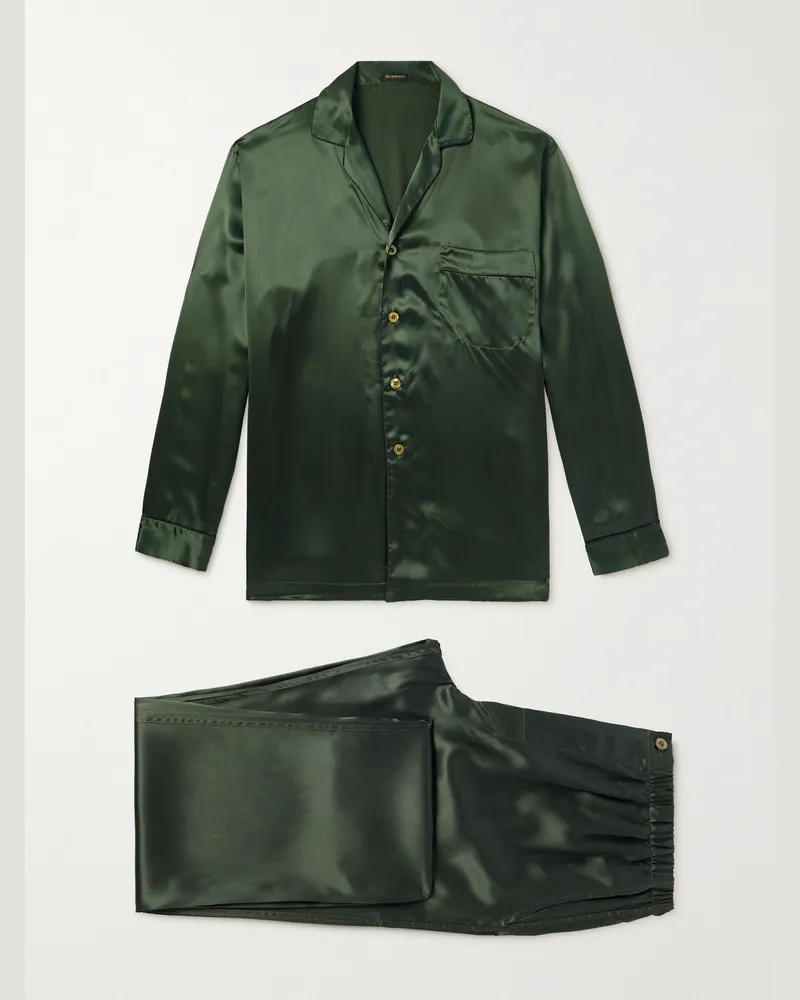 Rubinacci Pyjama aus Seidensatin Grün