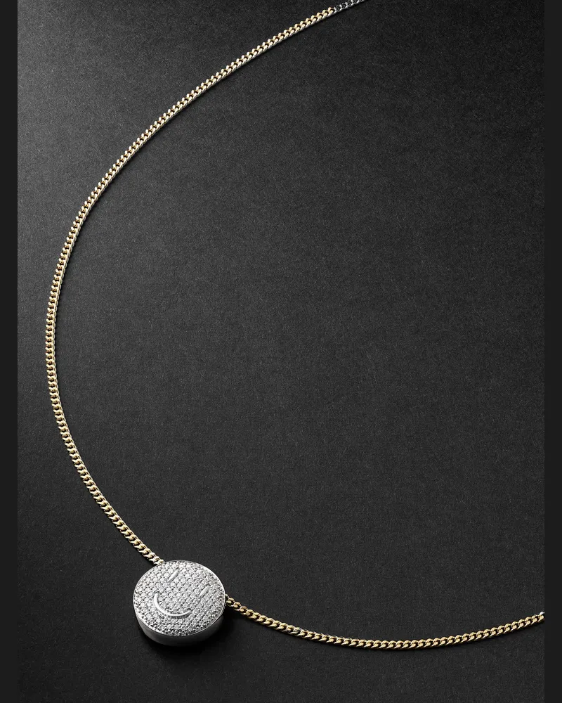 EÉRA Smile Kette aus Gold und Silber mit Diamanten Gold