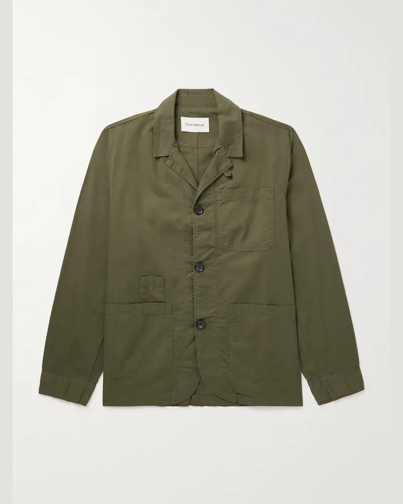Oliver Spencer Bradwell Jacke aus Baumwoll-Twill Grün