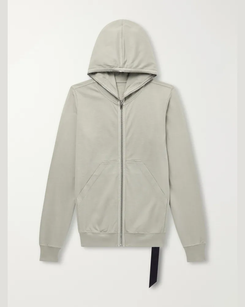 DRKSHDW by Rick Owens Gimp Cotton-Jersey Zip-Up Hoodie Green