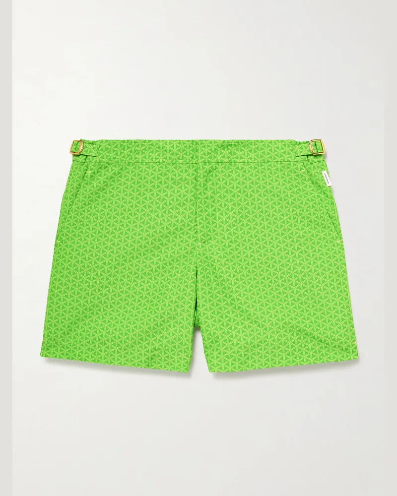 Orlebar Brown Lamborghini Bulldog Reticolo Straight-Leg Mid-Length Recycled Swim Shorts Green