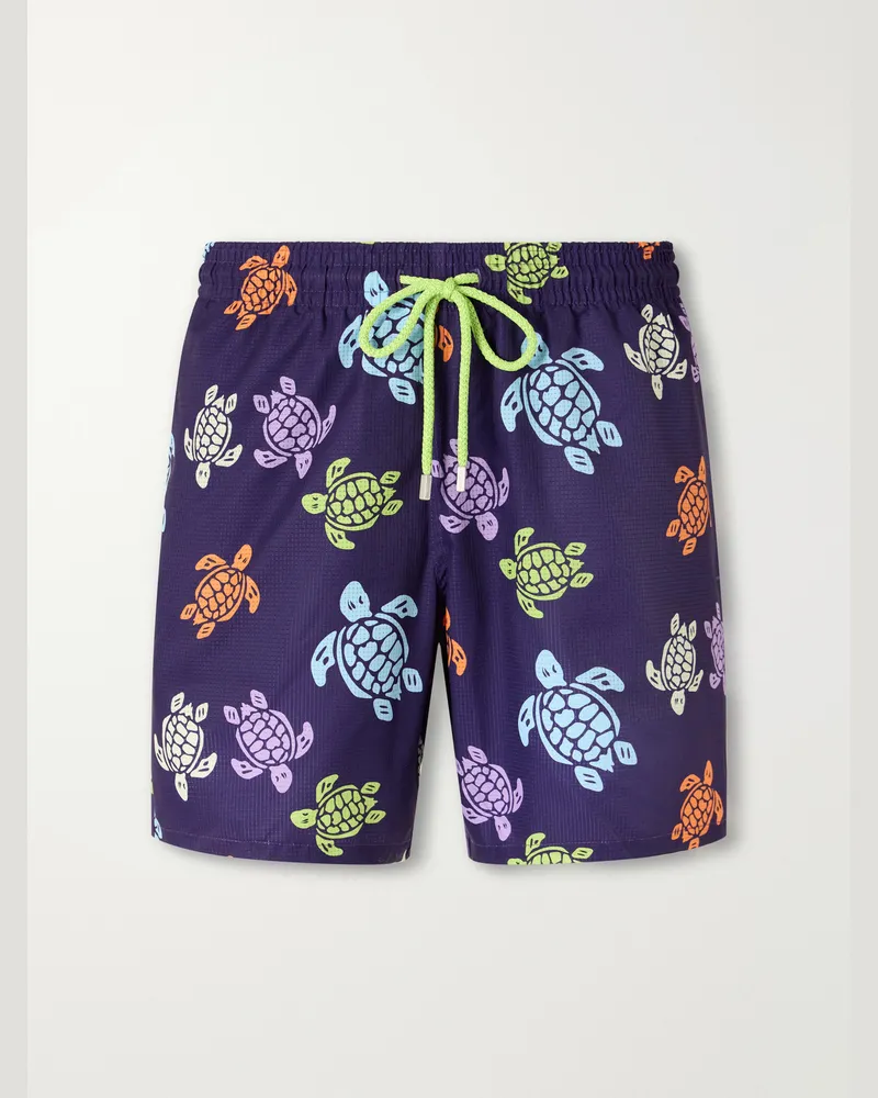 Vilebrequin Mahina Straight-Leg Mid-Lenght Printed Shell Swim Shorts Purple