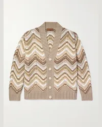 Missoni Cardigan aus gestreiftem Jacquard-Strick Neutral