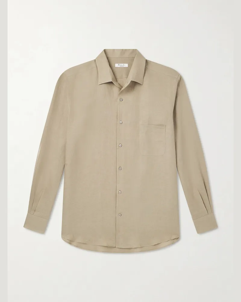 Loro Piana André Hemd aus Leinen Neutral