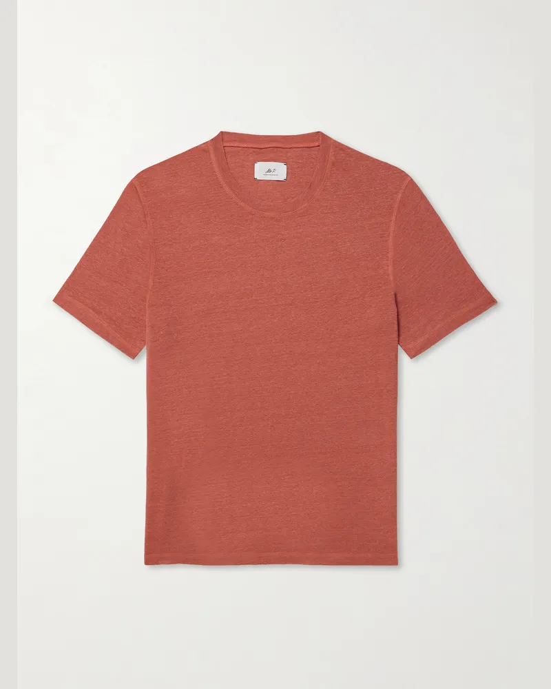 MR P. T-Shirt aus Leinen Orange