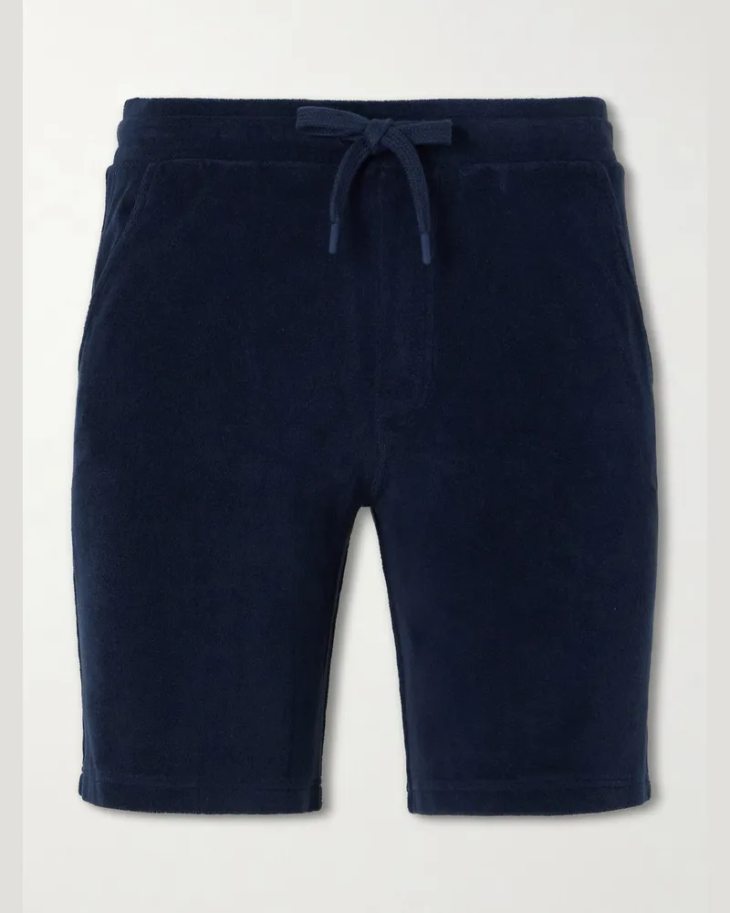 Altea Straight-Leg Cotton-Terry Bermuda Shorts Blue