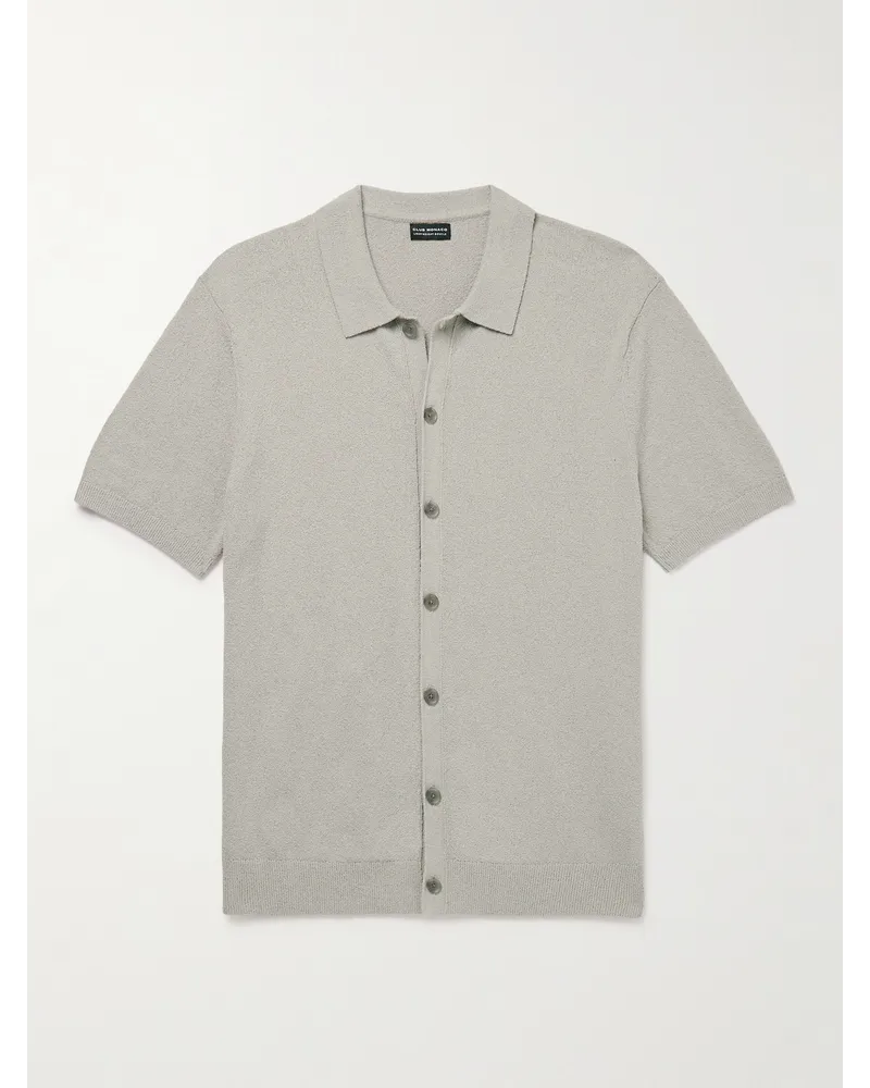 Club Monaco Hemd aus Bouclé aus einer Baumwollmischung Grau