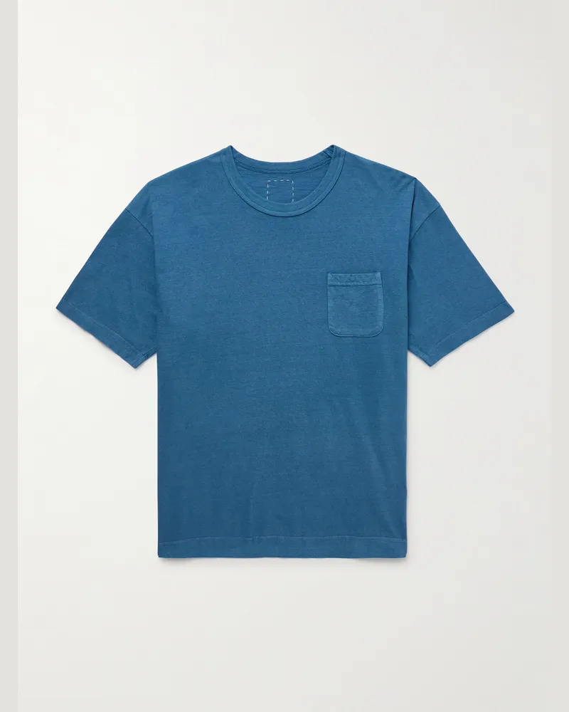 Visvim Jumbo T-Shirt aus Baumwoll-Jersey in Stückfärbung Blau