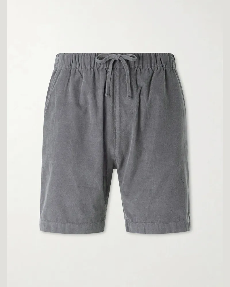 Hartford Straight-Leg Cotton-Corduroy Shorts Gray