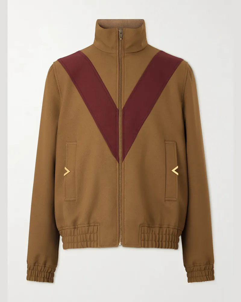 Valentino Garavani Gabardine Lightweight Jacket Brown