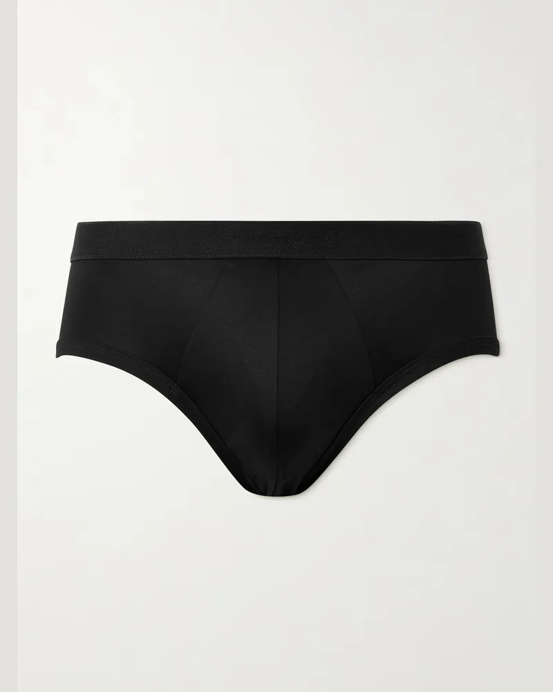 Zimmerli Slip aus Sea-Island-Baumwolle Schwarz
