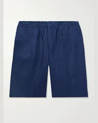 Ermenegildo Zegna Gerade geschnittene Shorts aus „Oasi“-Leinen Blau