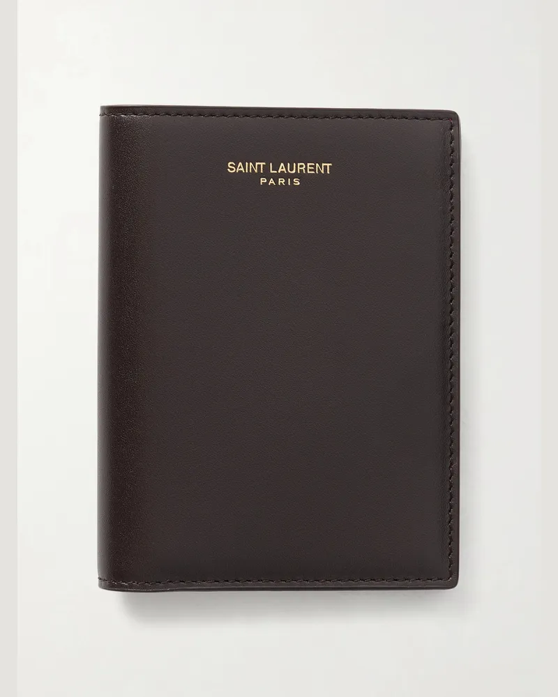 Saint Laurent Leather Billfold Wallet Brown