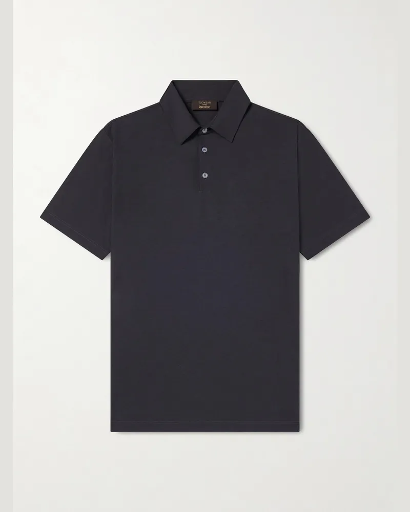 Slowear Polohemd aus Biobaumwolle Schwarz