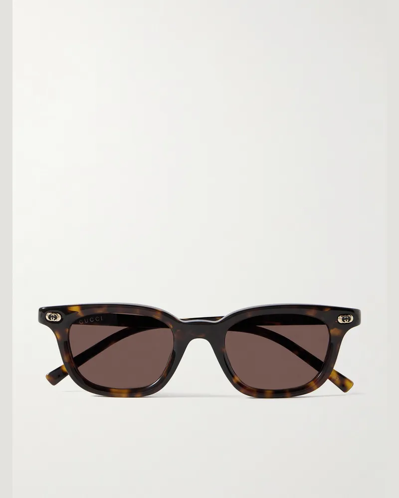 Gucci Sonnenbrille mit D-Rahmen aus Azetat in Schildpattoptik Horn