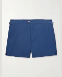 Tom Ford Schmal geschnittene kurze Badeshorts Blau