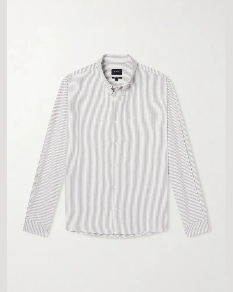 A.P.C. Greg Hemd aus Baumwoll-Oxford mit Nadelstreifen Grau