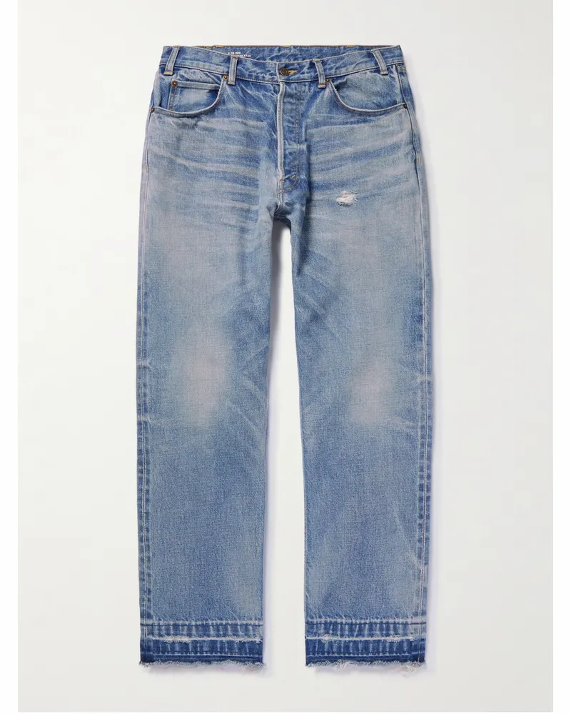 Celine Wesley gerade geschnittene Jeans in Distressed-Optik Blau