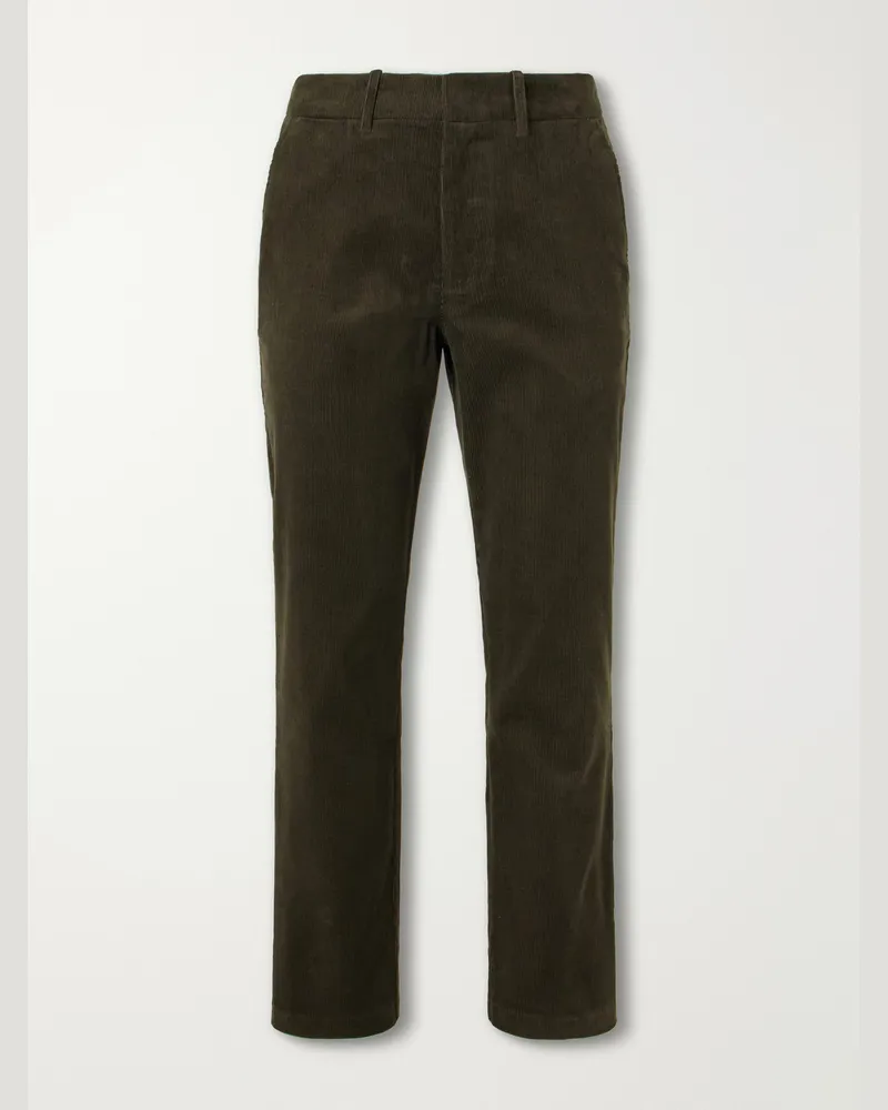 MR P. Slim-Fit Straight-Leg Cotton-Corduroy Trousers Green