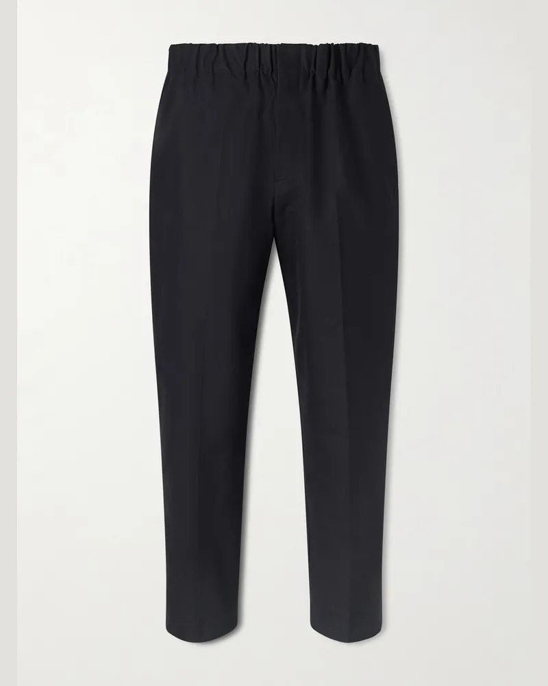 Jil Sander Schmal zulaufende Hose aus Baumwolle Schwarz