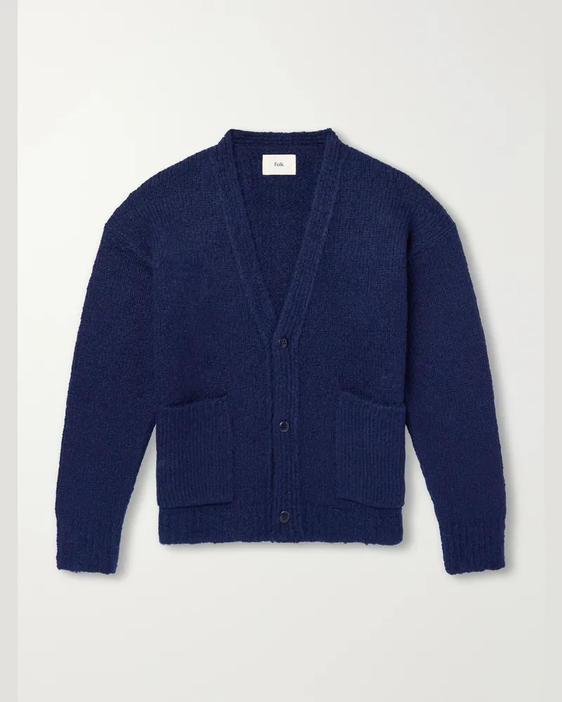 Folk Knitted Cardigan Blue