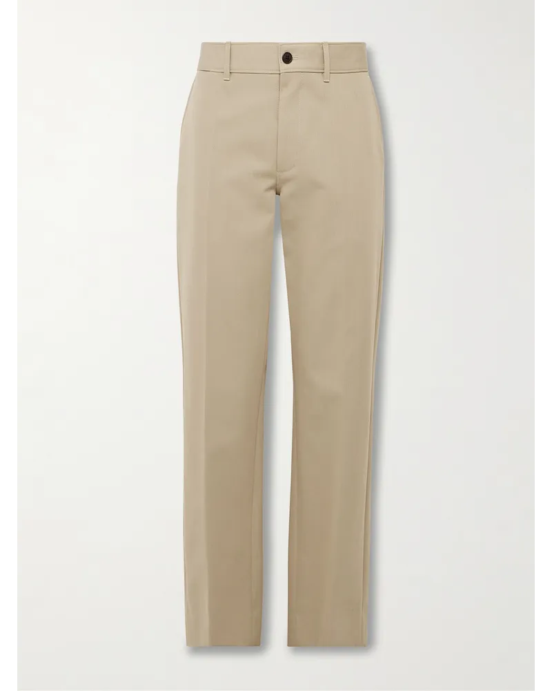 The Row Rosco gerade geschnittene Hose aus Twill aus einer Baumwollmischung Neutral