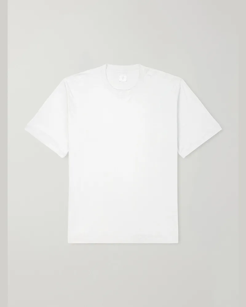 Eleventy Cotton and Modal-Blend Jersey T-Shirt Neutrals
