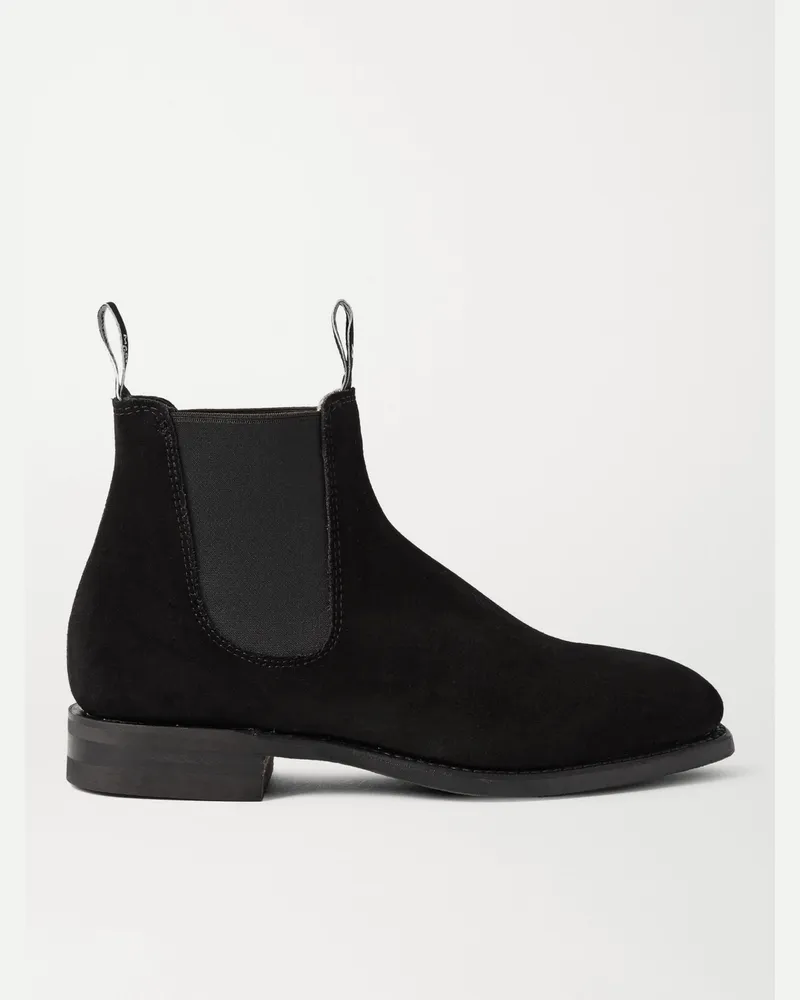 R.M.Williams Comfort Craftsman Chelsea Boots aus Veloursleder Schwarz
