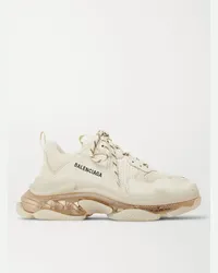 Balenciaga Triple S Clear Sole Sneakers aus Mesh, Nubukleder und Leder Neutral