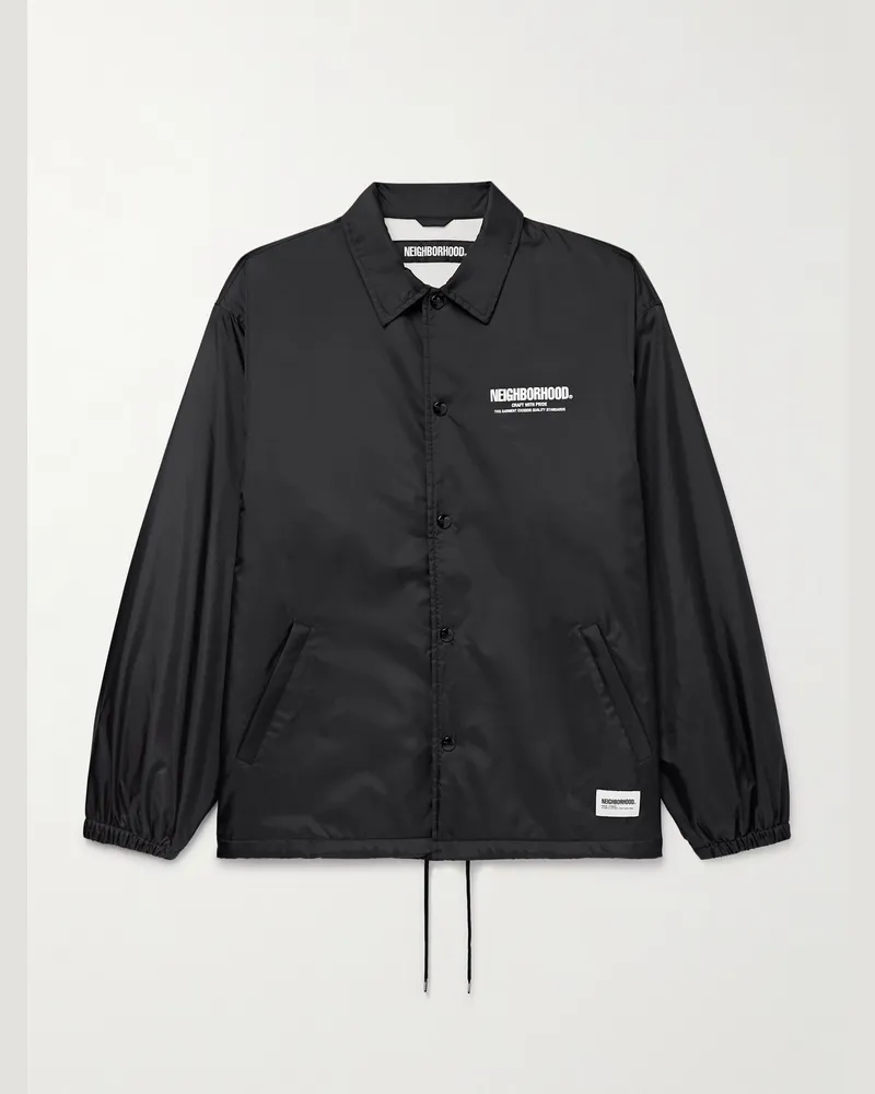 Neighborhood Jacke aus Shell mit Logoprint Schwarz