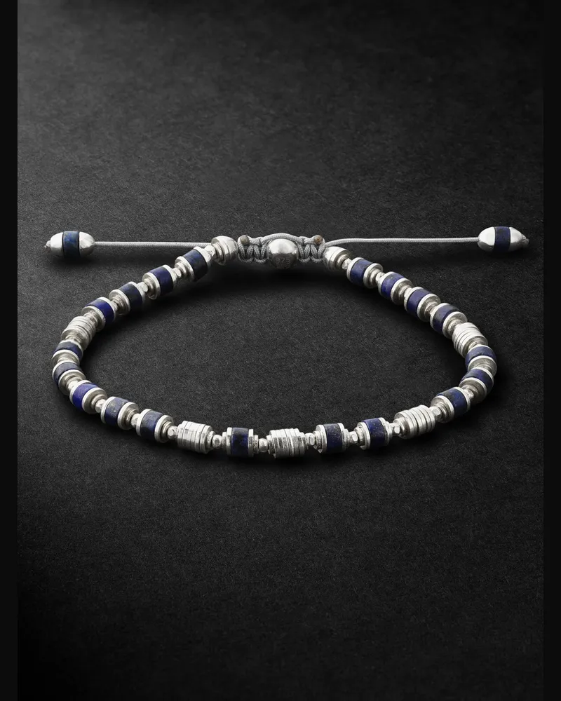 MAOR Saguaro Sterling Silver Lapis Lazuli Beaded Bracelet Blue
