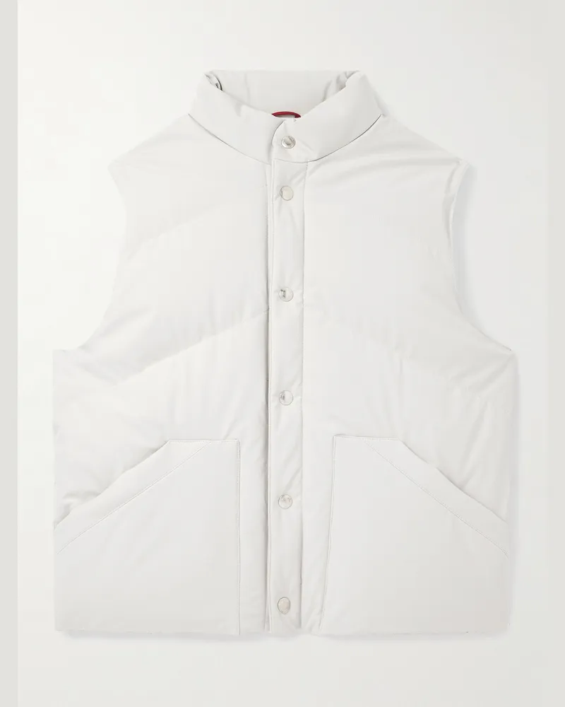 Brunello Cucinelli Daunenweste aus gestepptem Shell Neutral