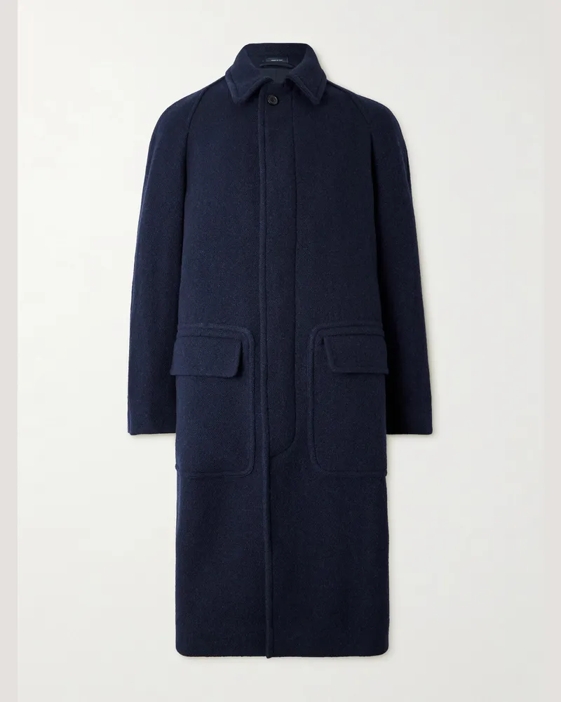 Drake's Wool Coat Blue