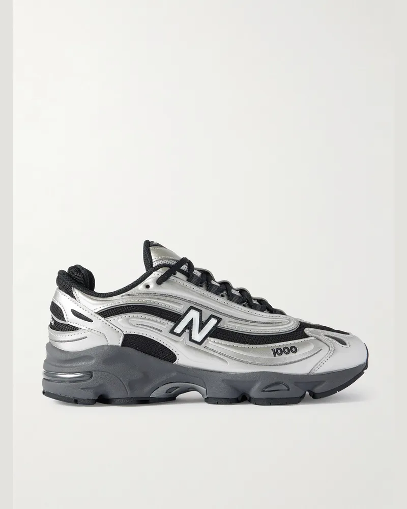 New Balance 1000 Sneakers aus Leder und Mesh Silber