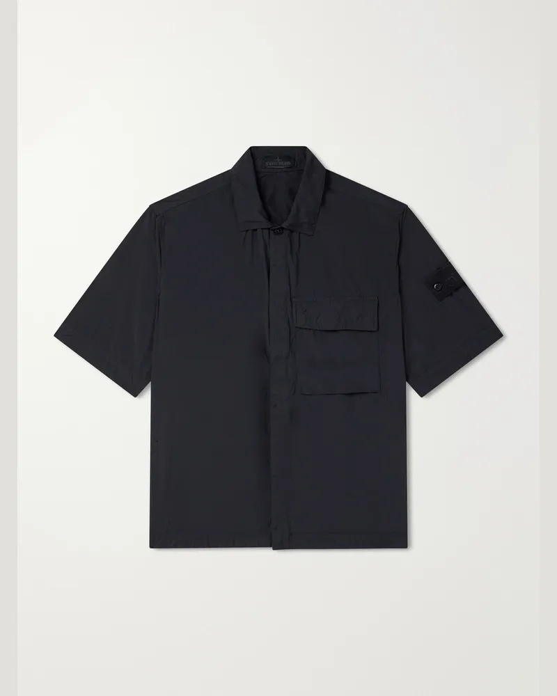 Stone Island GHOST Brushed Nylon Shirt Black