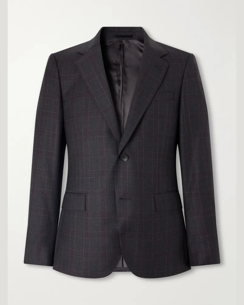 MR P. Checked Wool Suit Jacket Gray