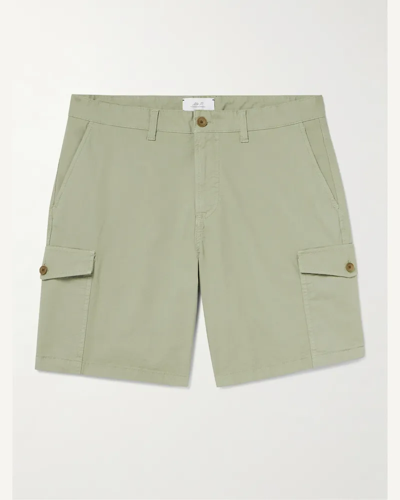 MR P. Gerade geschnittene Shorts aus Ripstop aus einer Baumwollmischung Grün