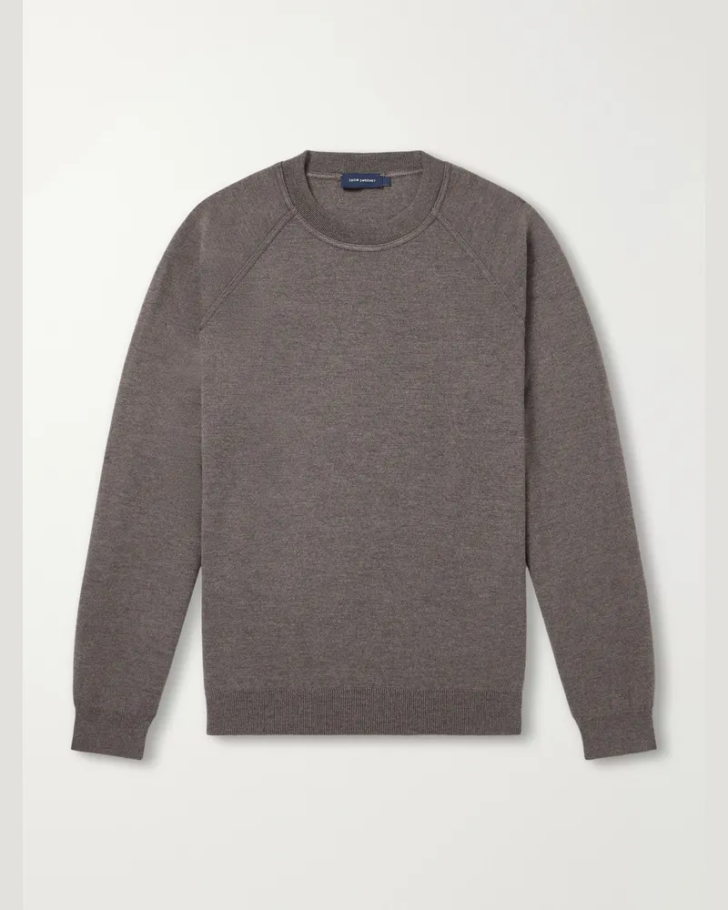 Thom Sweeney Wool Sweatshirt Brown
