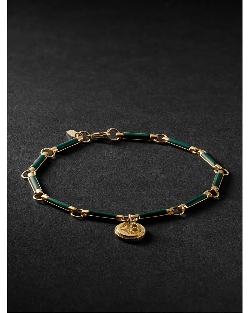 FOUNDRAE Armband aus 18 Karat Gold mit Malachiten Grün