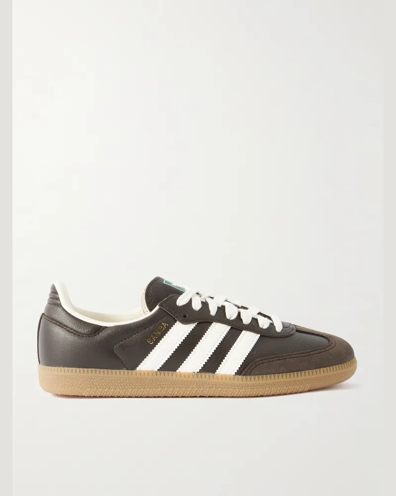 adidas Samba OG Sneakers aus Leder mit Nubuklederbesatz Braun
