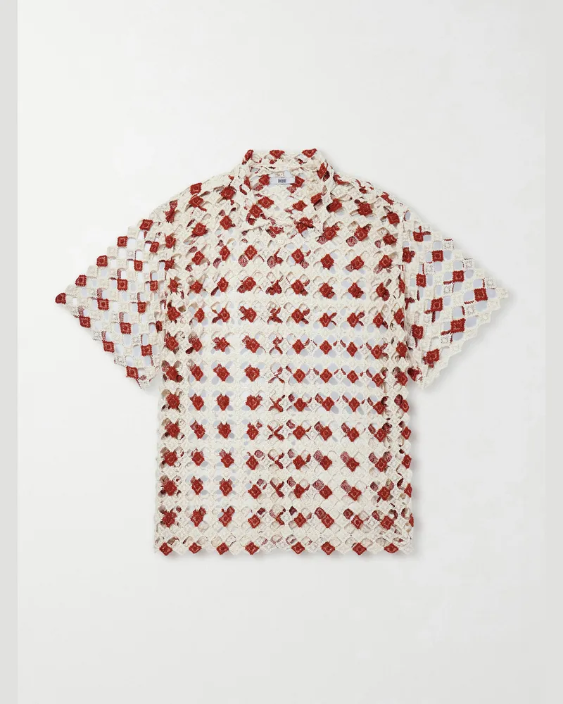 BODE Cotton-Lace Shirt Red