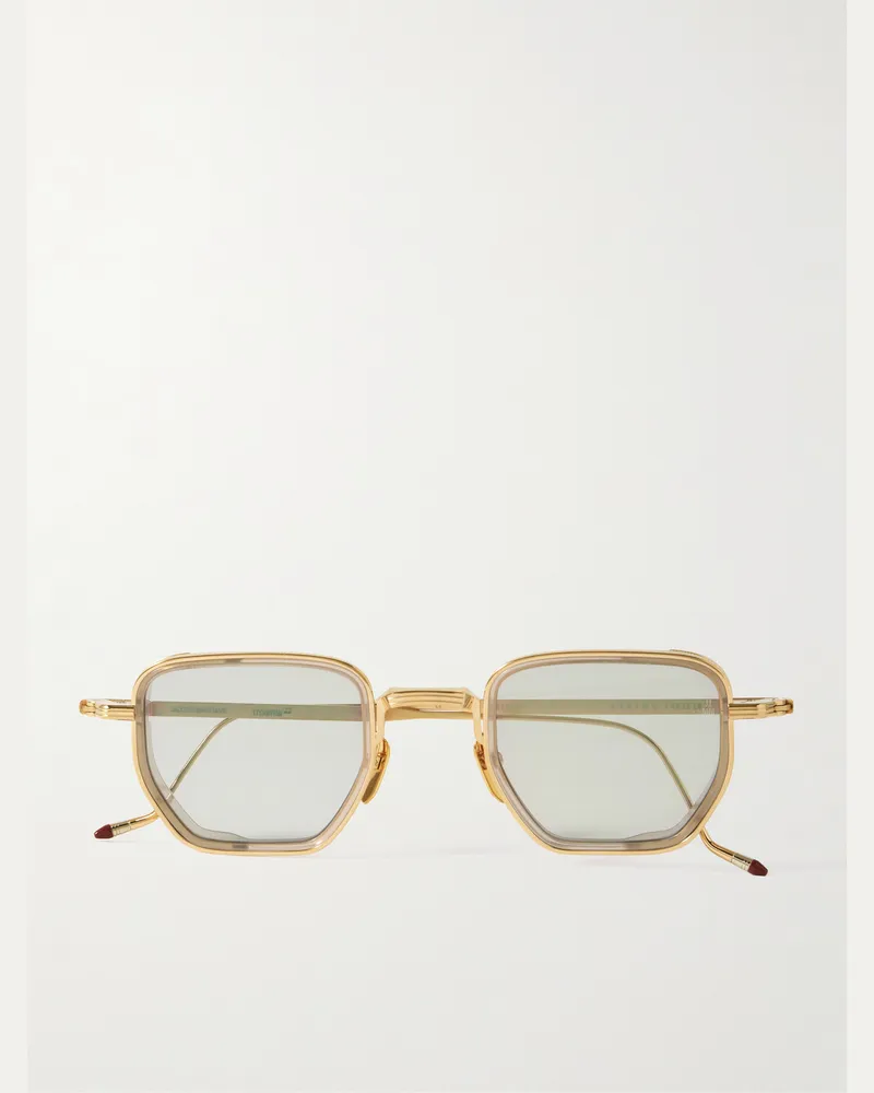 Jacques Marie Mage Atkins Sonnenbrille mit D-Rahmen aus gold- und silberfarbenem Beta-Titan Gold