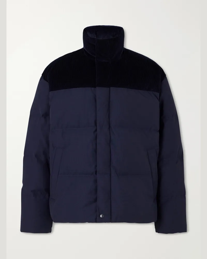 Canada Goose Sterling Corduroy-Trimmed Quilted Shell Down Jacket Blue
